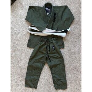 Hawk Kids BJJ Gi Uniform K3 Green Brazilian Jiu-Jitsu Kimono Youth Martial Arts